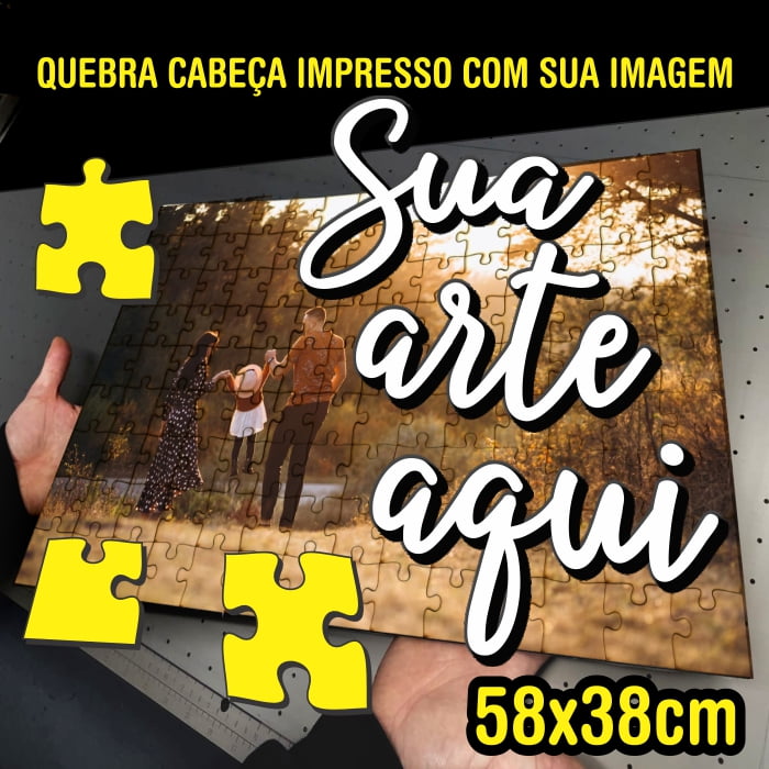 Quebra-cabeça personalizado em mdf 3mm com impressão U.V. tamanho