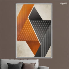 QUADRO DECORATIVO - ARTE ABSTRATA MODERNA LARANJA ABG012