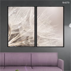 KIT 2 QUADROS DECORATIVOS -DENTE DE LEAO MACRO FLNT079