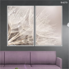 KIT 2 QUADROS DECORATIVOS -DENTE DE LEAO MACRO FLNT079