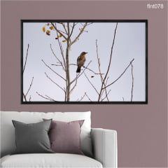 QUADRO DECORATIVO PASSARO SOBRE GALHOS SECOS FLNT078